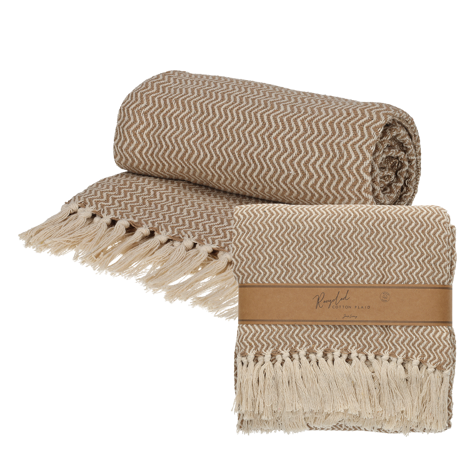 Jens Living plaid visgraad beige