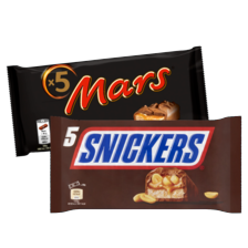 Mars, Snickers, Bounty of Twix