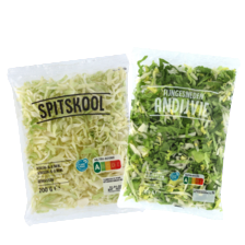 Prei fijn, spitskool zak à 200 gram
of andijvie...