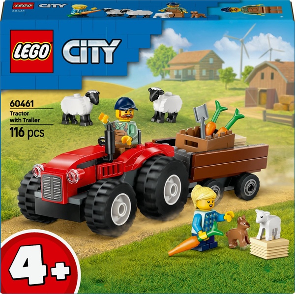Lego tracktor met aanhaner