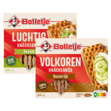 Bolletje knäckebröd sesam, volkoren of goudbros