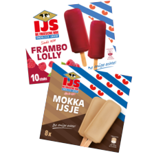 De Friesche Koe frambo lolly of mokka ijsje